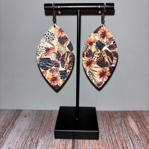 Floral Leaf Drop Earrings